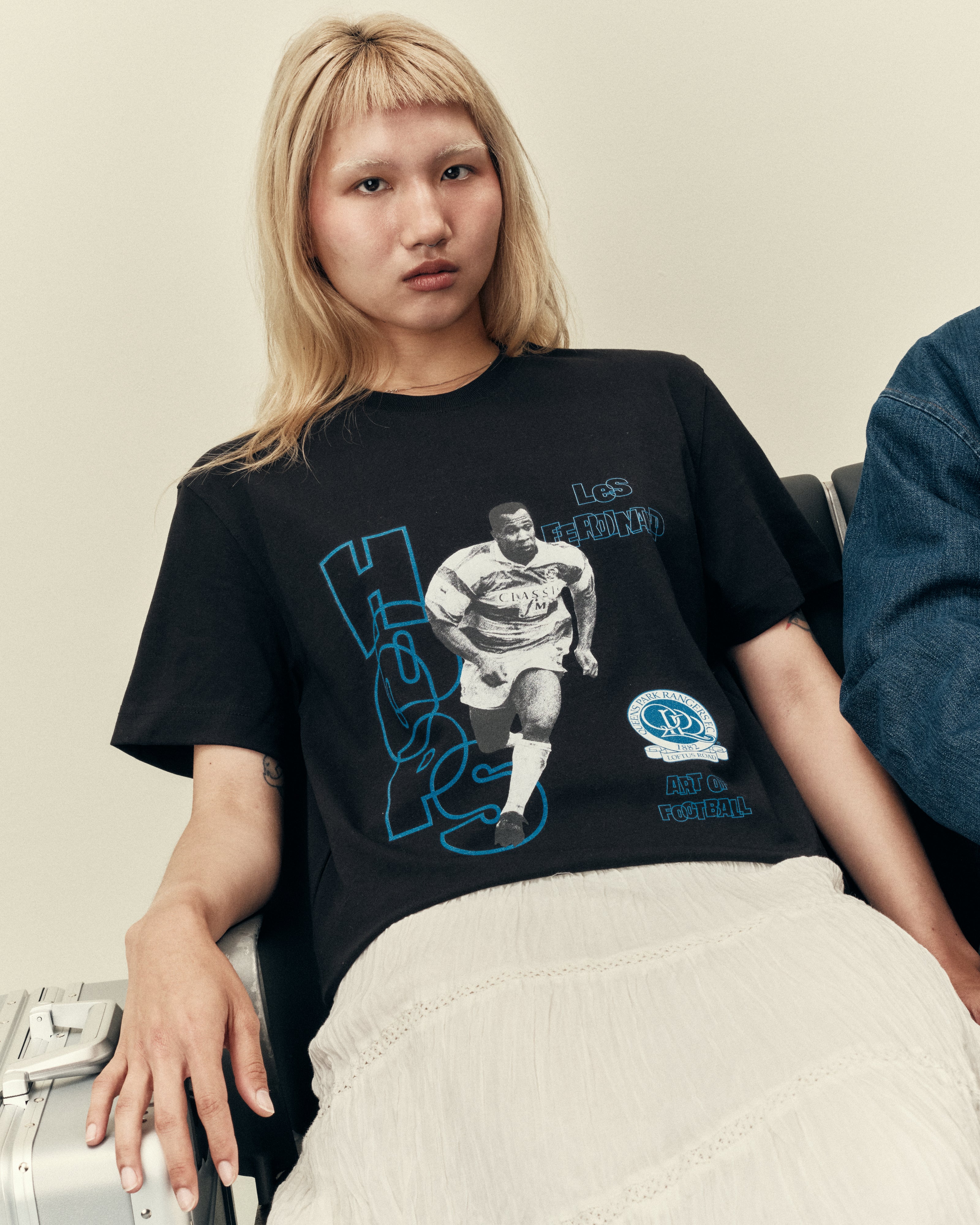 ART OF x QPR Ferdinand Tee | Black Graphic Football Player T-shirt