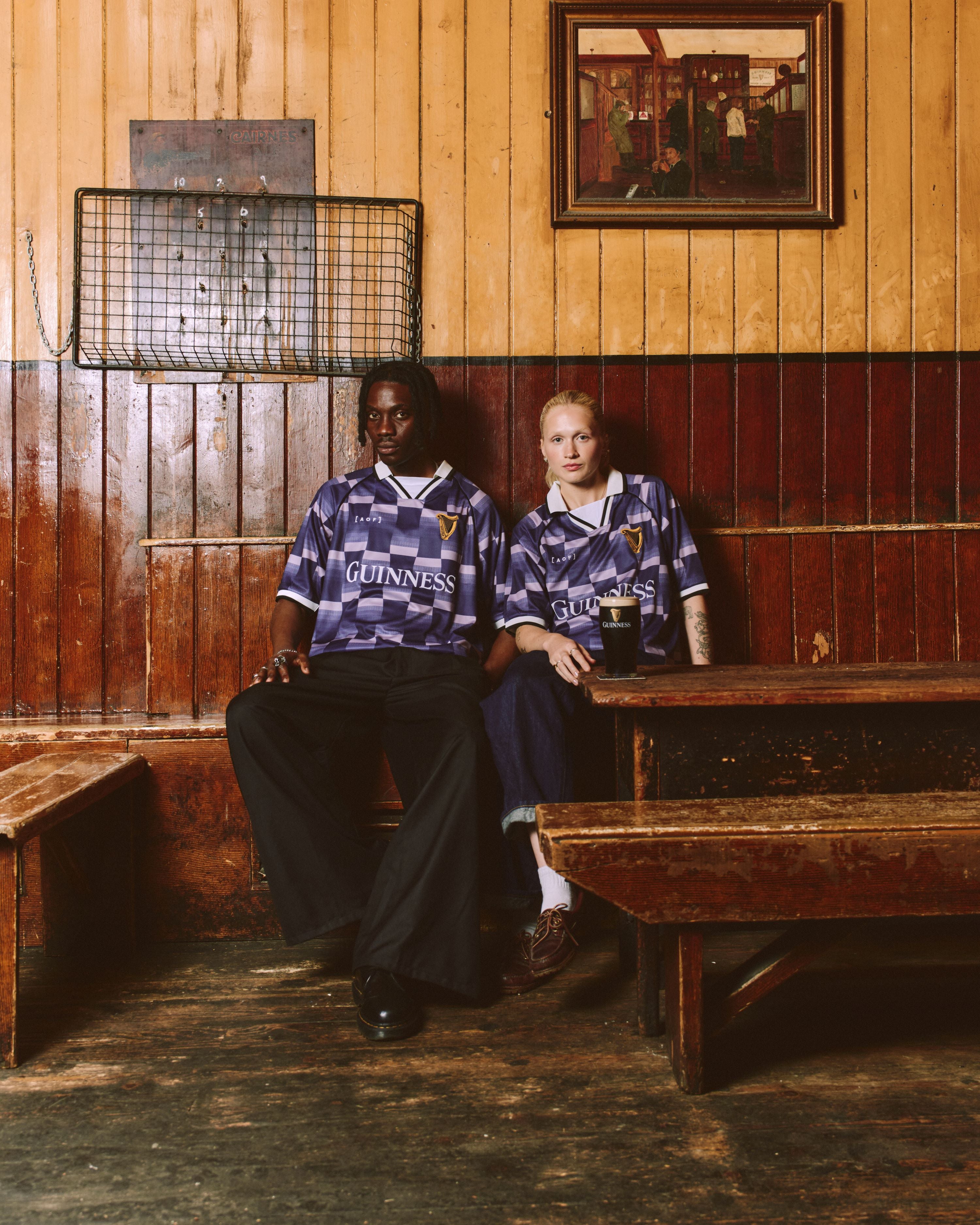 AOF X Guinness Tops | Guinness Shirt - Navy | Art of Football T-Shirts