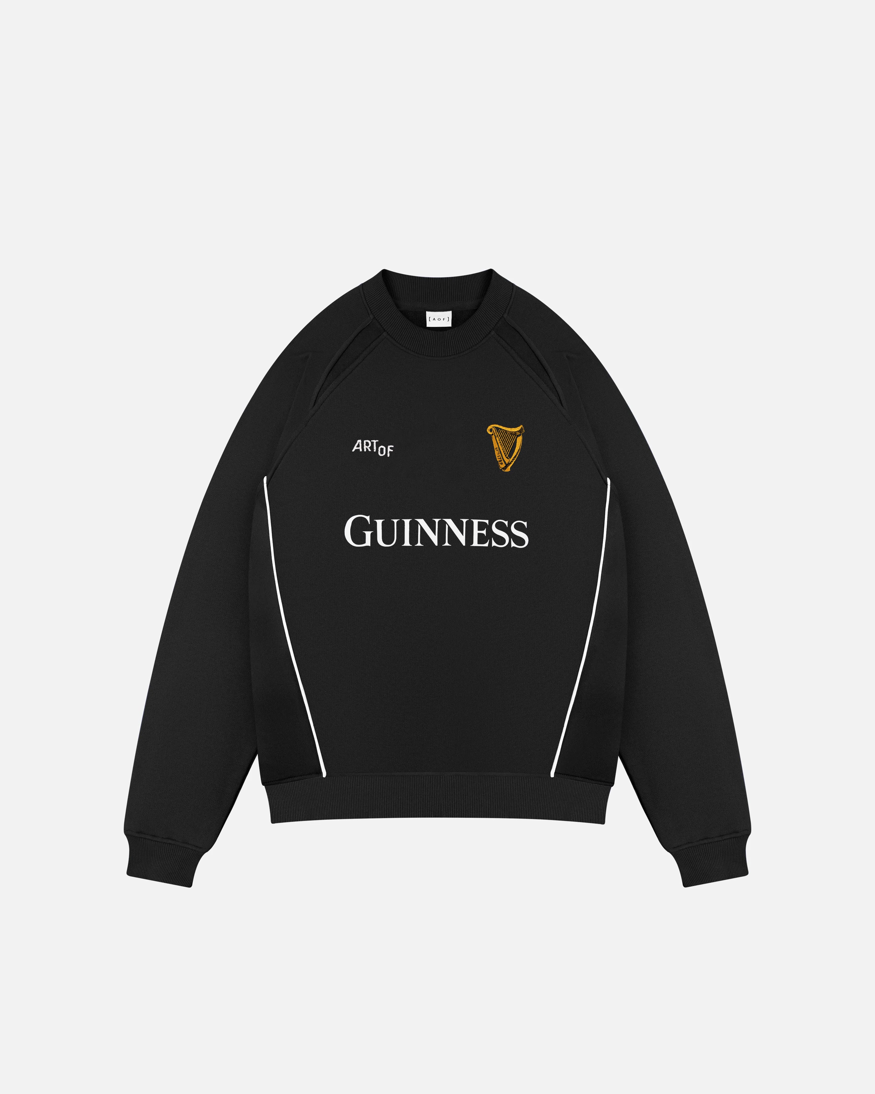 ART OF x Guinness Black Panelled Sweat | Embroidered Football Sweater