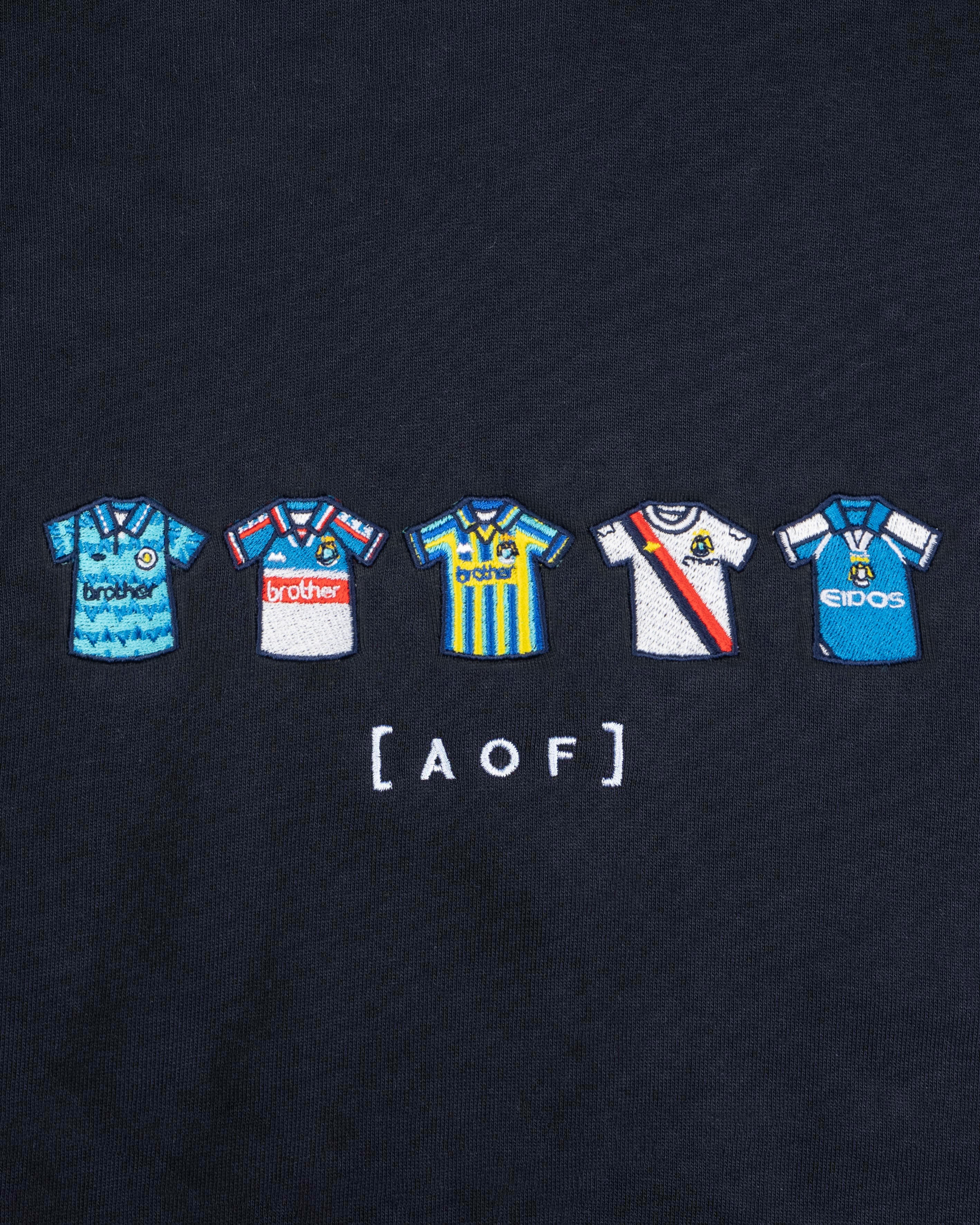 AOF MCFC Embroidered Classics | Navy Hoodie | Art of Football