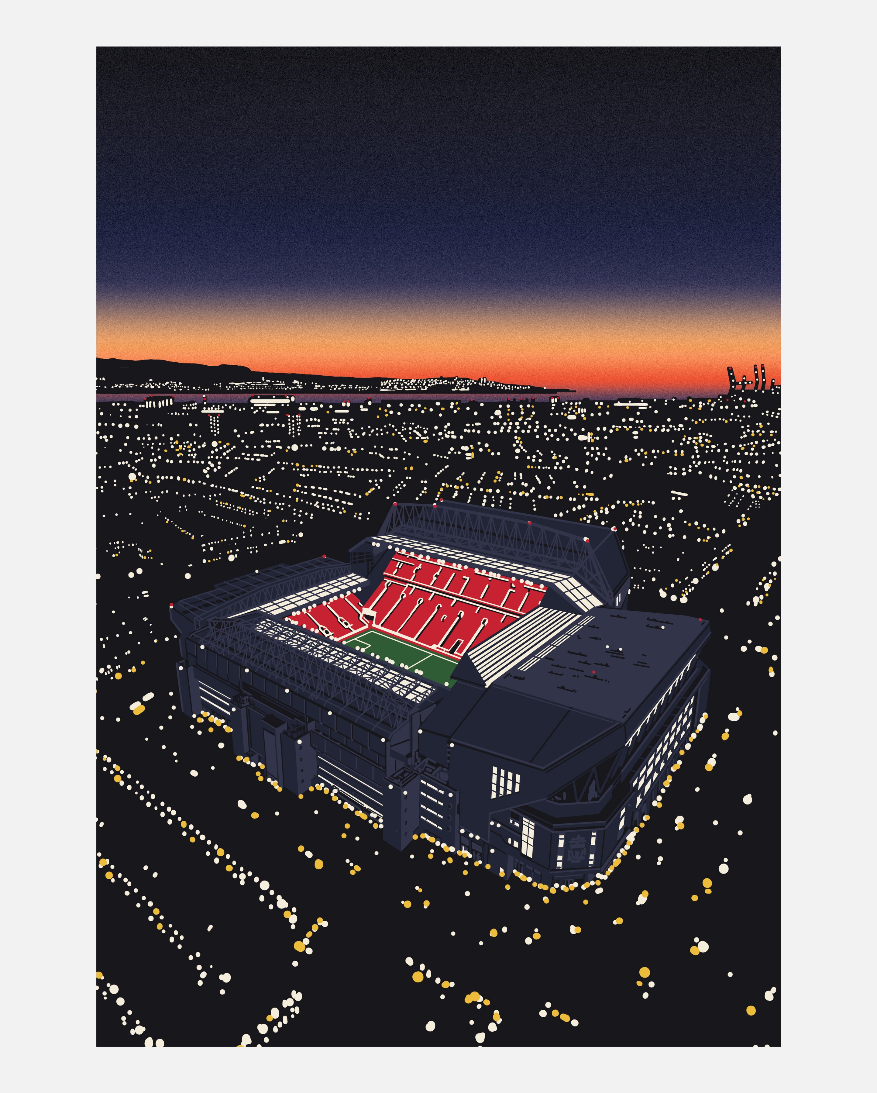 ART OF LFC The Kop Under The Lights Framed Print | Football Wall Art