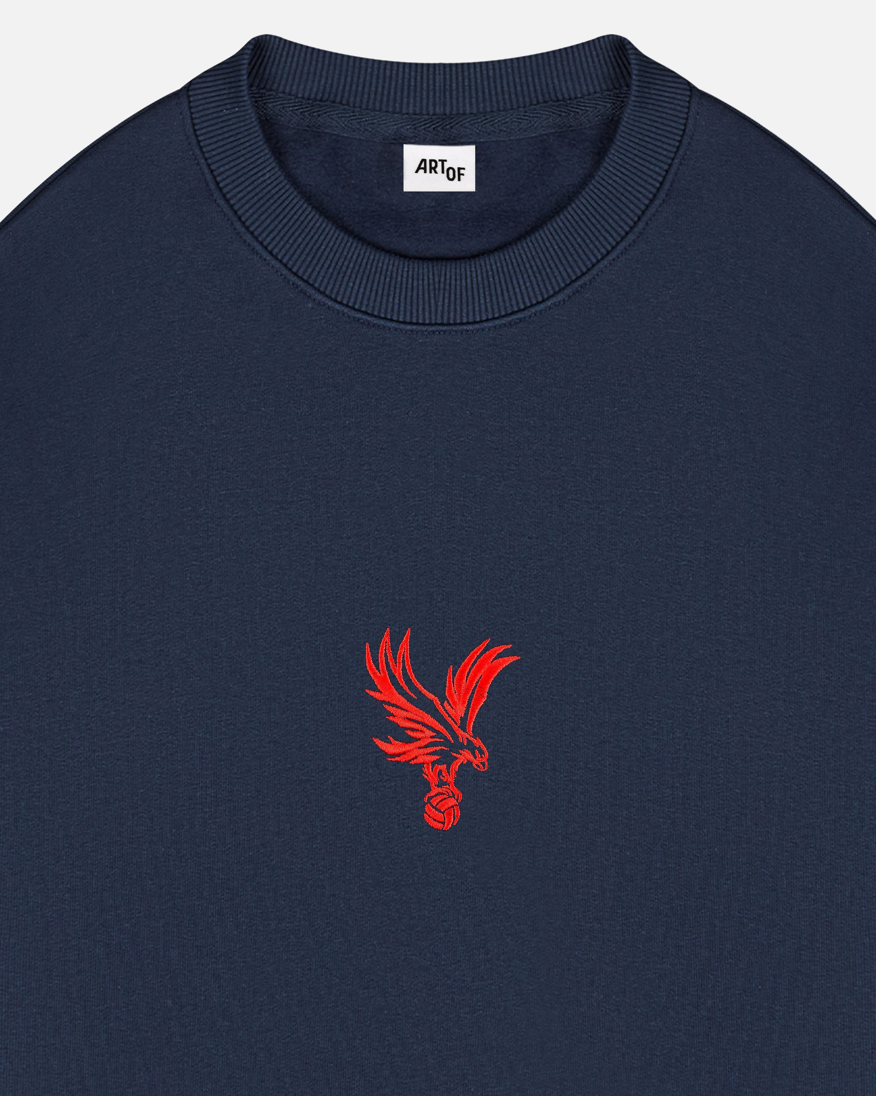 ART OF Crystal Palace Single Colour Crest Sweat | Navy Football Jumper