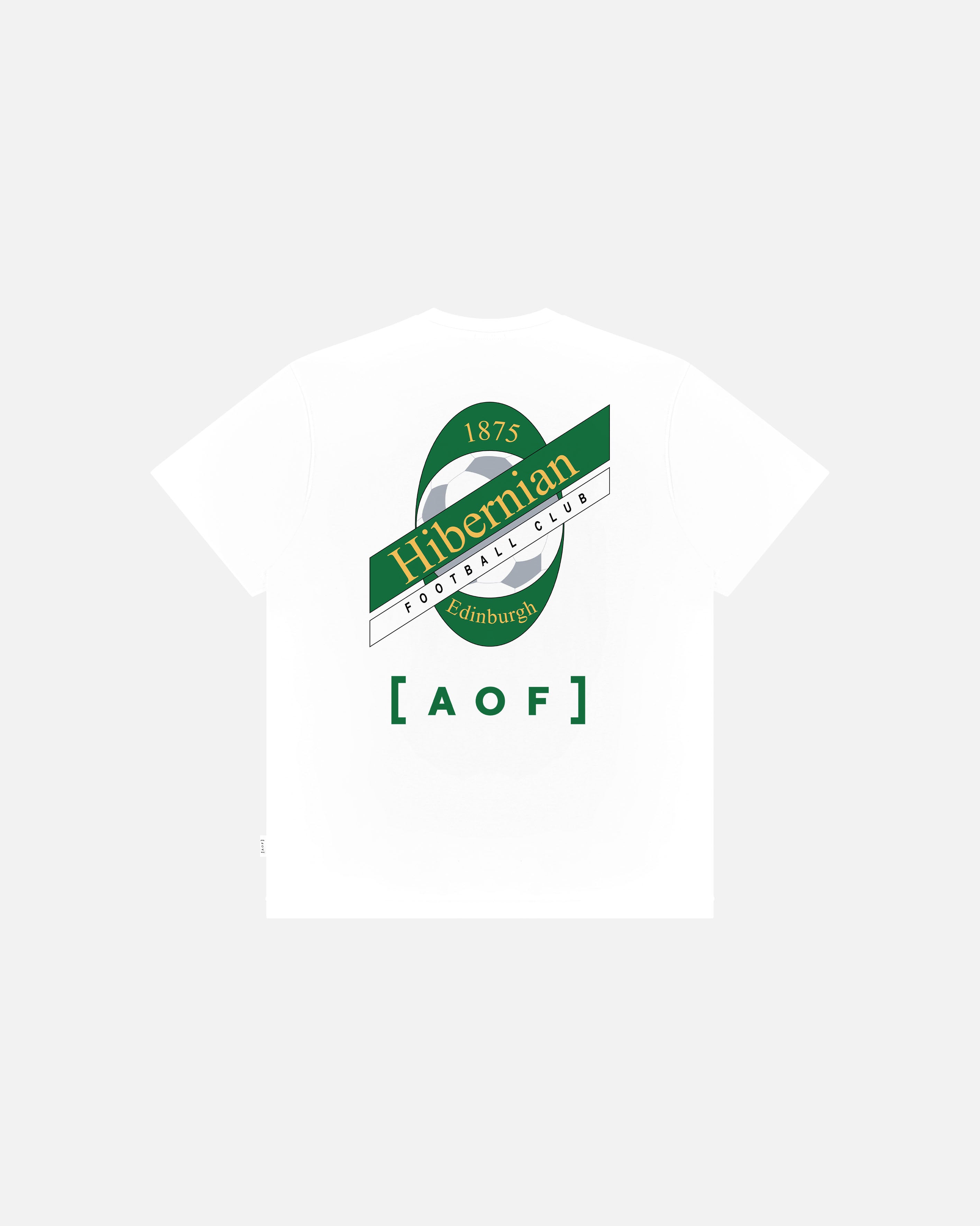 AOF x Hibernian Crest Tee | White Graphic T-shirt | Art of Football