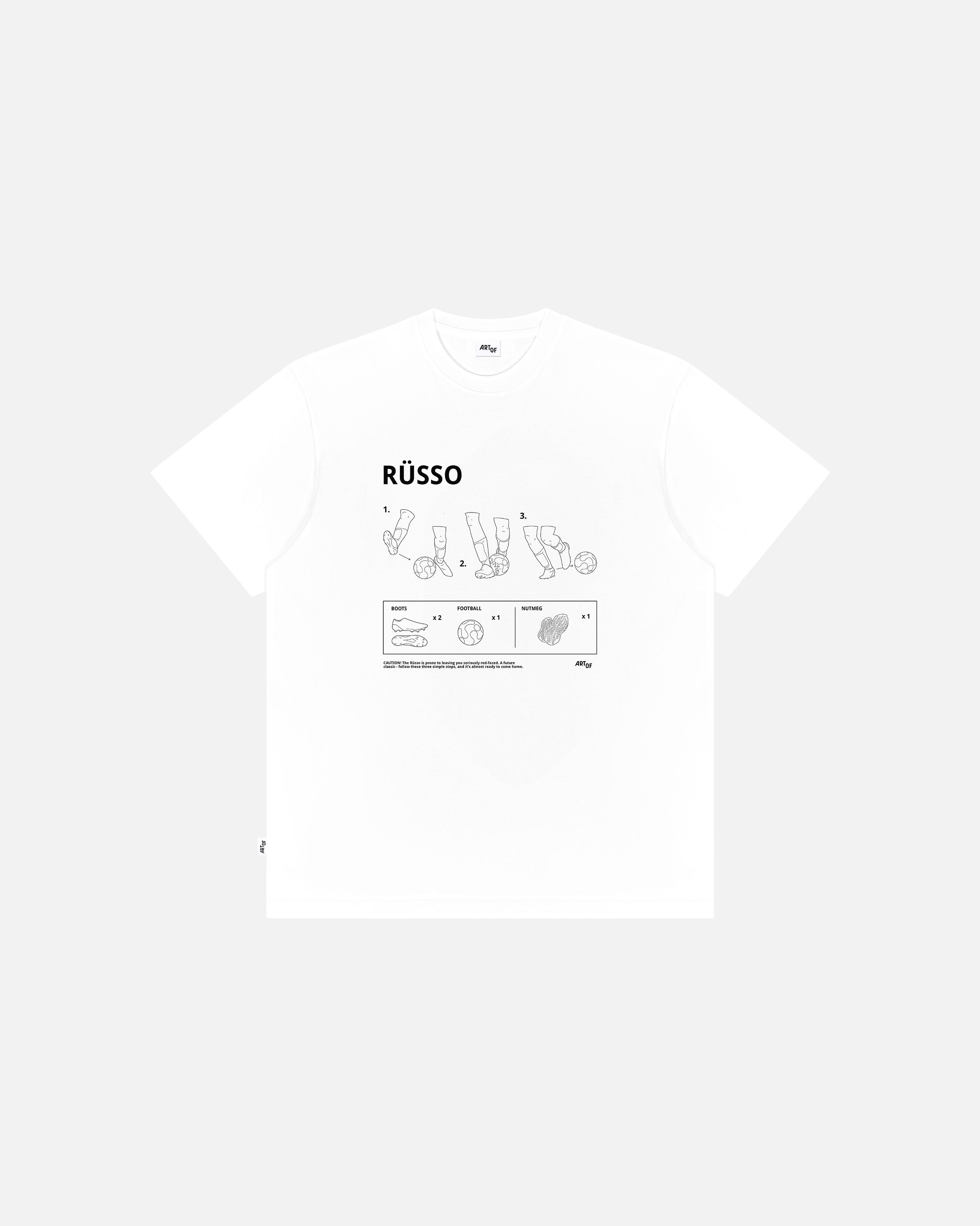 ART OF Rüsso Tee | White Graphic Football T-shirt