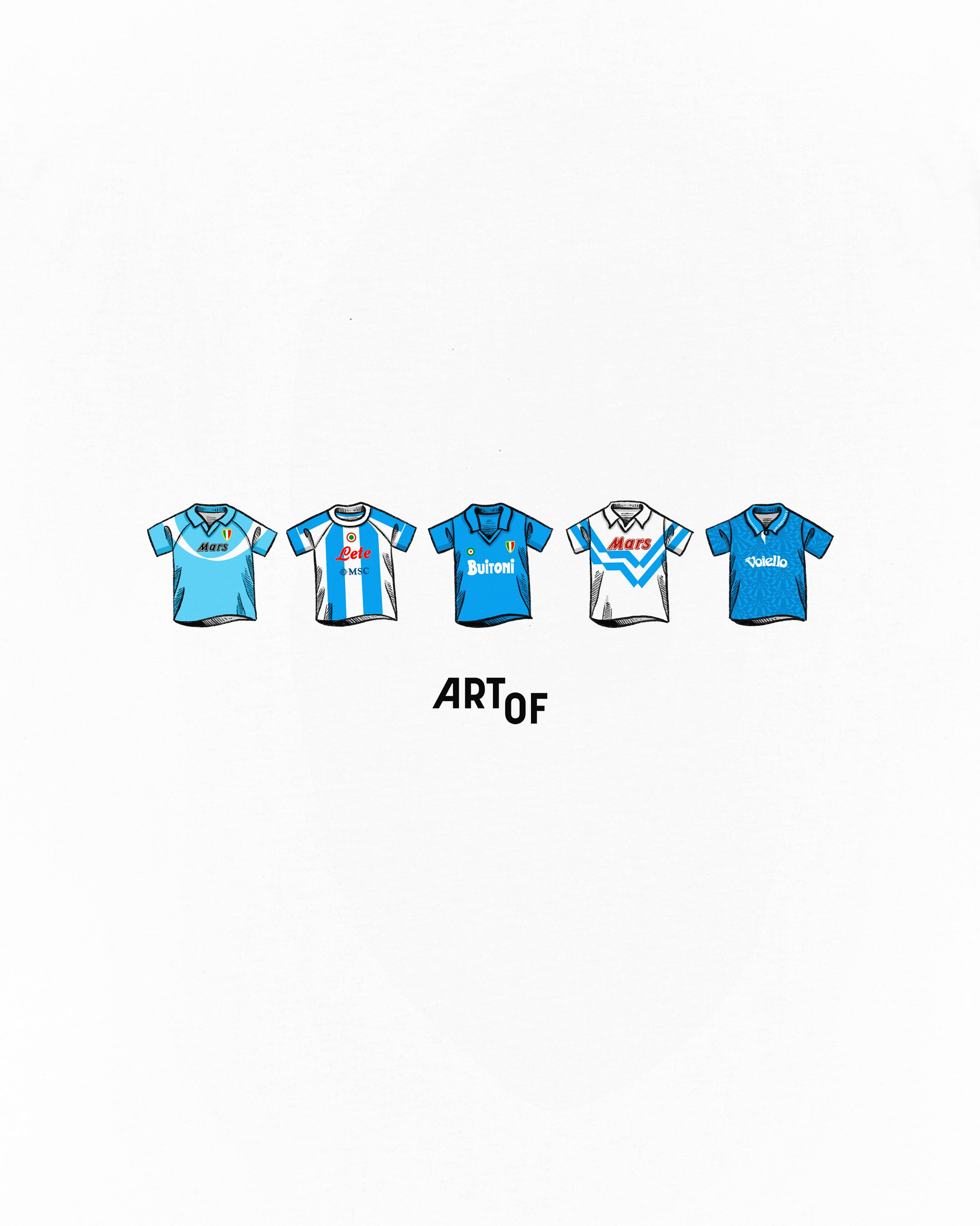 ART OF x Napoli Printed Classics Tee | White Graphic Football T-shirt