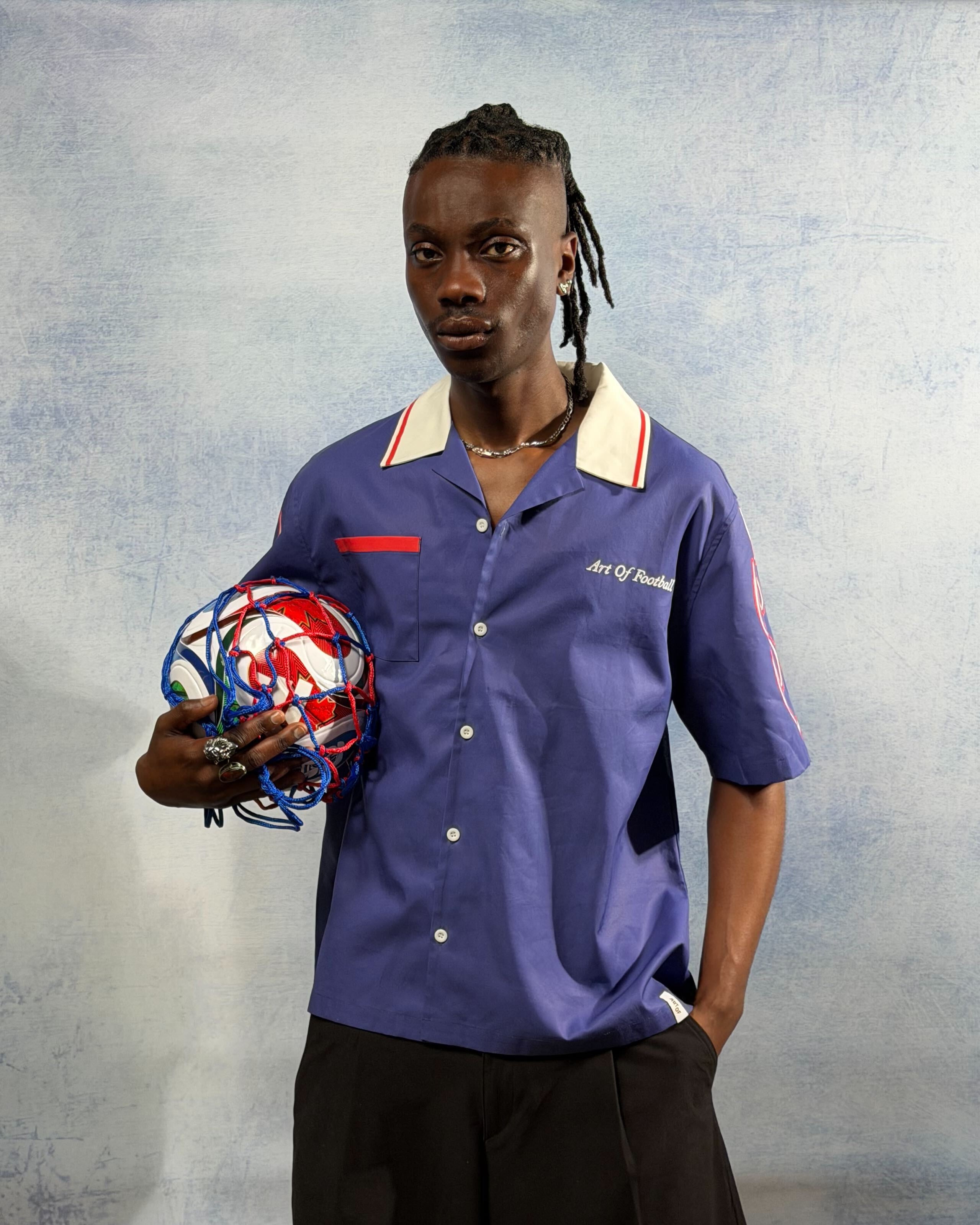 ART OF The Samurai Blue Button Down Shirt | Football Top