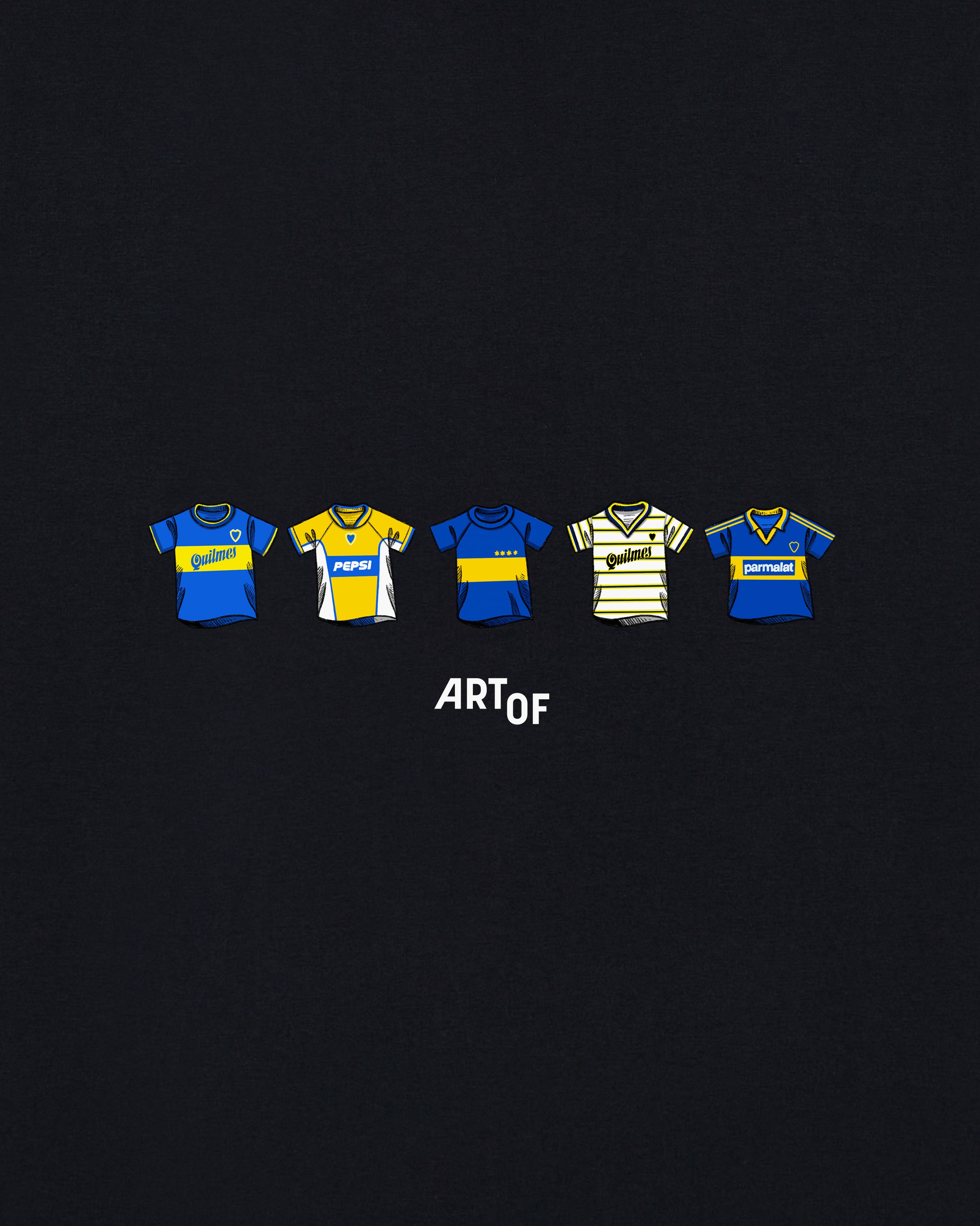 ART OF Boca Printed Classics Tee | Black Graphic Football T-shirt