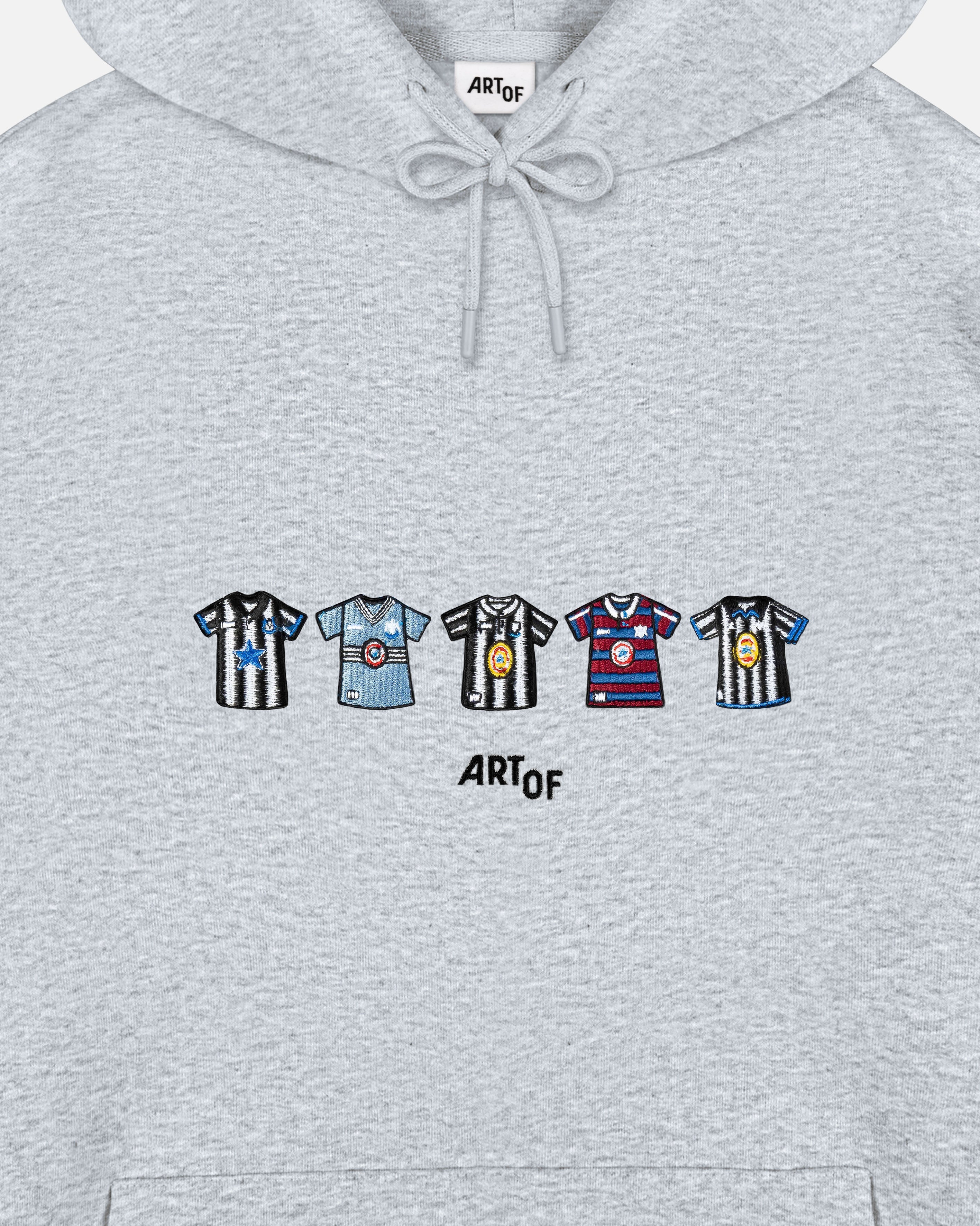 ART OF Football Toon Grey Embroidered Classics Hoodie | AOF NUFC