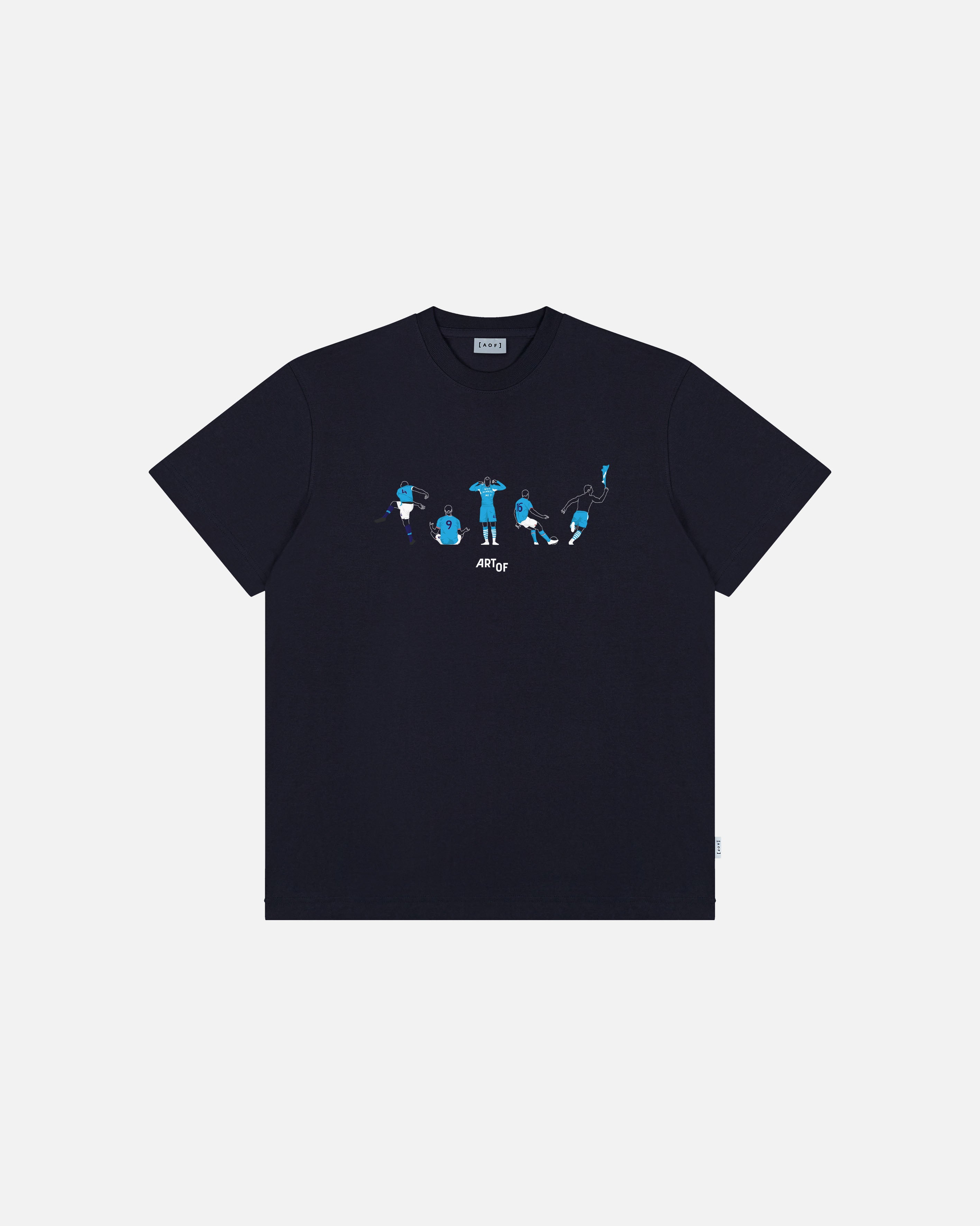 ART OF Football MCFC Printed Icons Tee | AOF Navy Graphic T-shirt