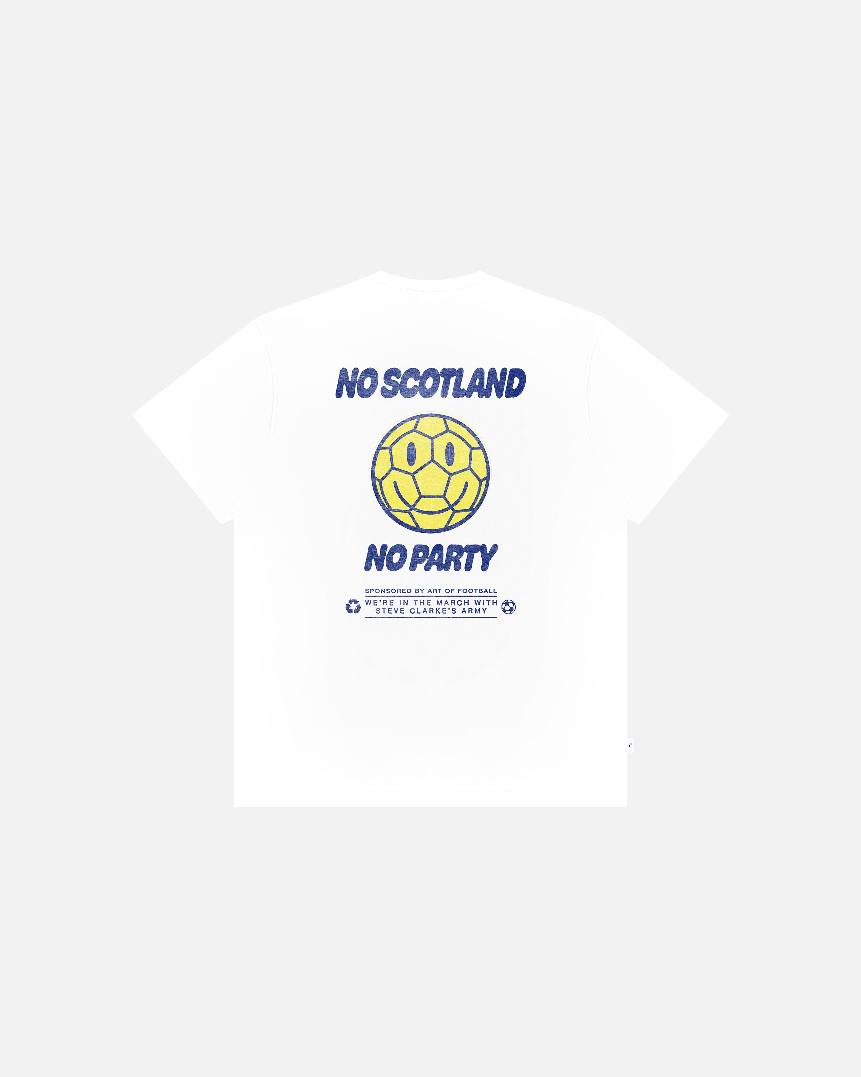 ART OF No Scotland No Party Tee | White graphic Football T-shirt