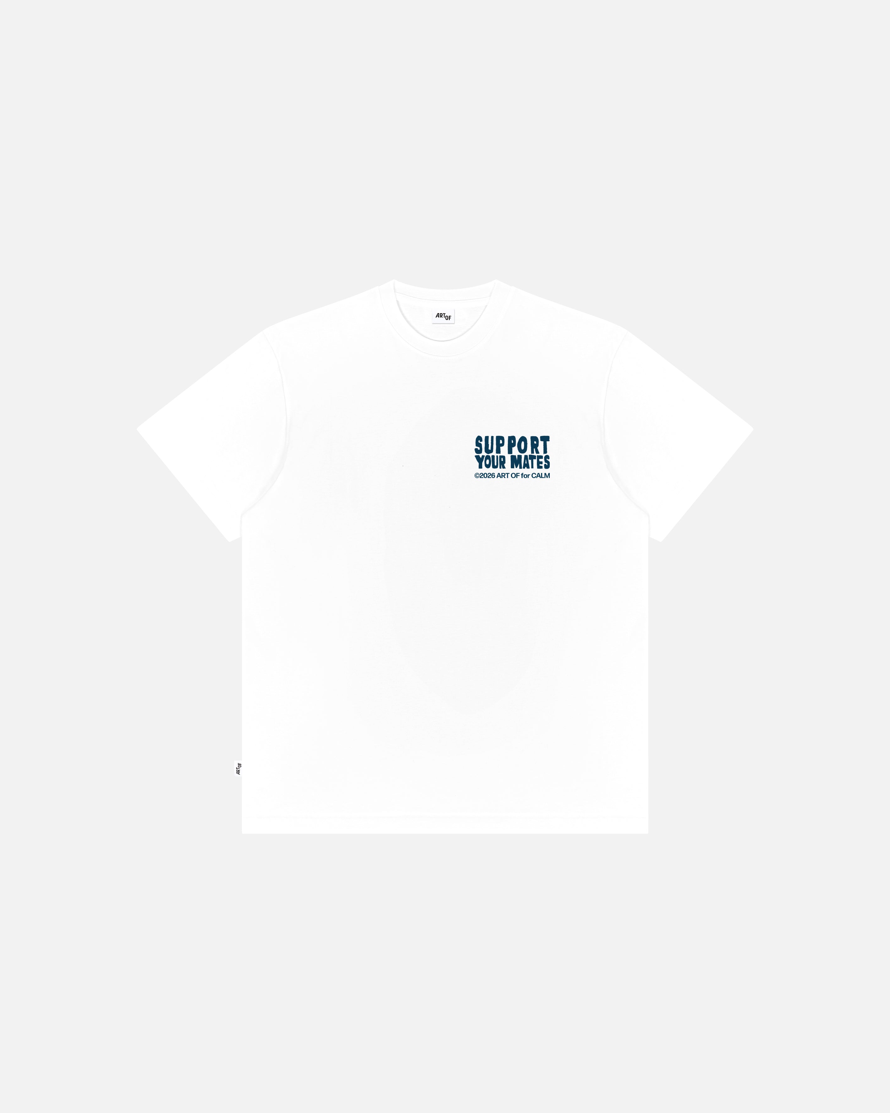 ART OF x CALM - SCO Support your Mates Tee | White Football T-shirt