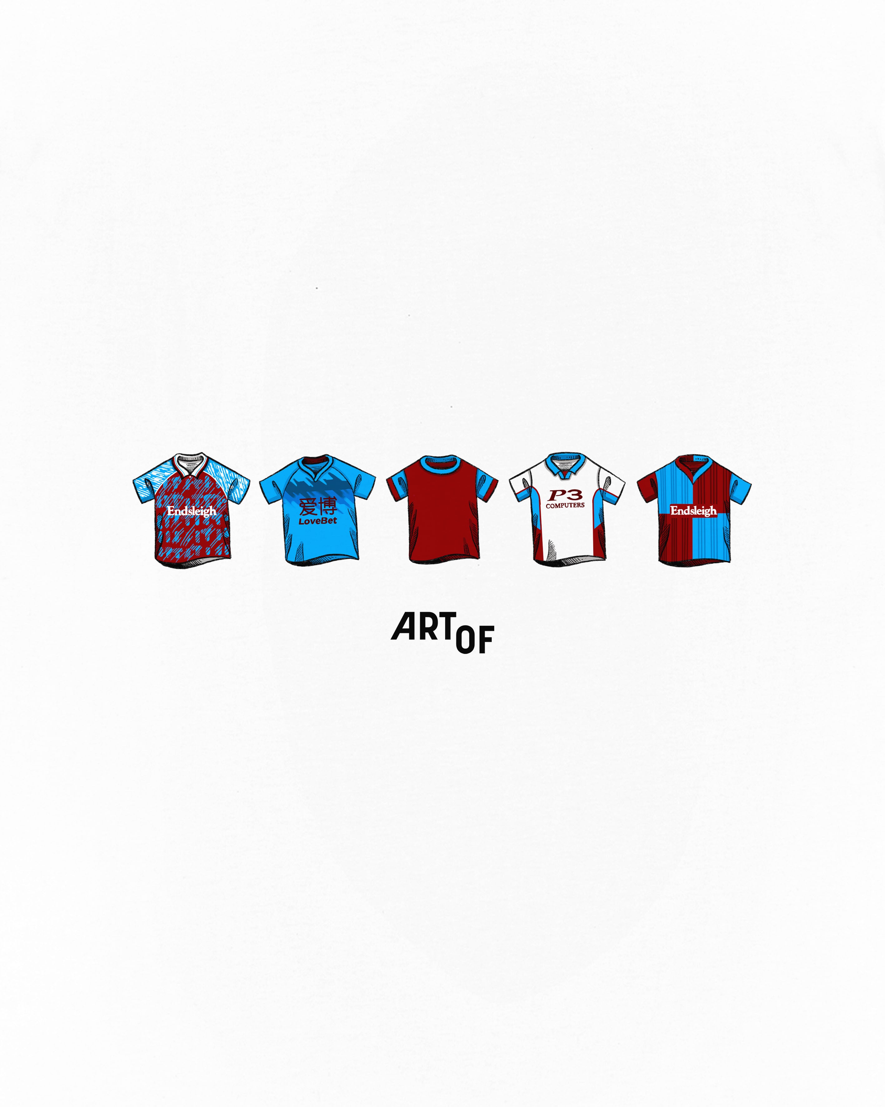 ART OF x Burnley Printed Classics Tee | White Graphic Football T-shirt